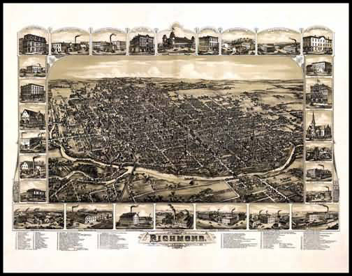 Richmond 1884 Panoramic Drawing