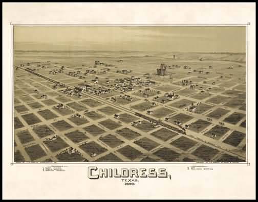 Childress 1890 Panoramic Drawing