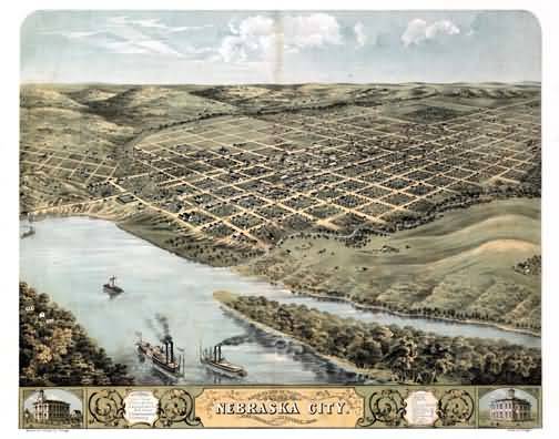 Nebraska City Panoramic - 1868
