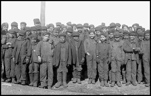 Breaker Boys at No. 9 Breaker - Hughestown Borough - Pa. Coal Co. - 1911