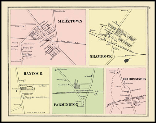 Mertztown,Shamrock,Hancock,Farmington,Redlion Station