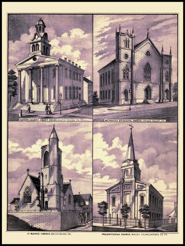 Court House,Methodist Episcapol Church,Presbyterian Church,St. Marks Church