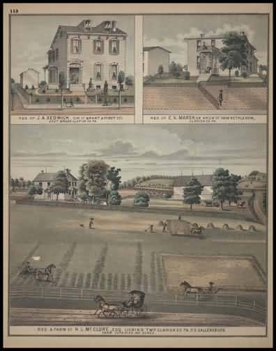 Residence of J.A. Sedwick - East Brady
Residence of E.V. March - New Bethlehem
Residence & Farm of H.L. McCLure - Licking Township