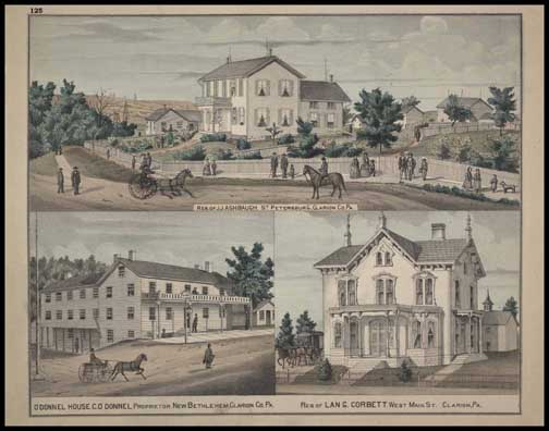 Residence of J.J. Ashbsugh - St. Petersburg
O'donnel House - New Bethlehem
Residence of Lan G. Corbett