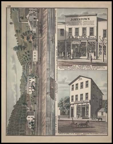 Residence of R.W. Jones
Residence of J.M. Brinker
Jones & Brinker's Store
A.A. Alden & Bro Store
Drug Store of H.A. Angell - New Bethlehem