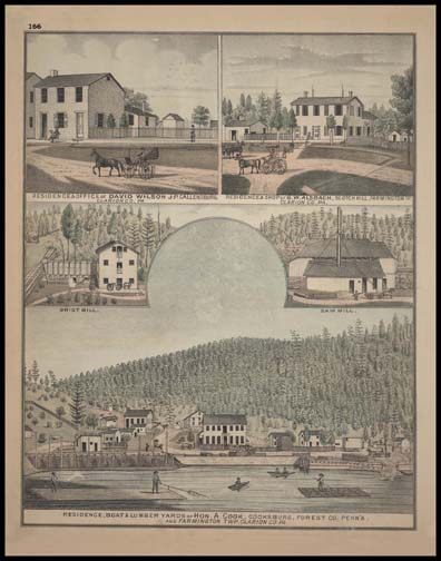 Residence & Office of David Wilson
Residence & Shop of G.W. Alsbach
Residence - Boat Yard & Lumber Yard of Hon. A. Cook - Cooksburg