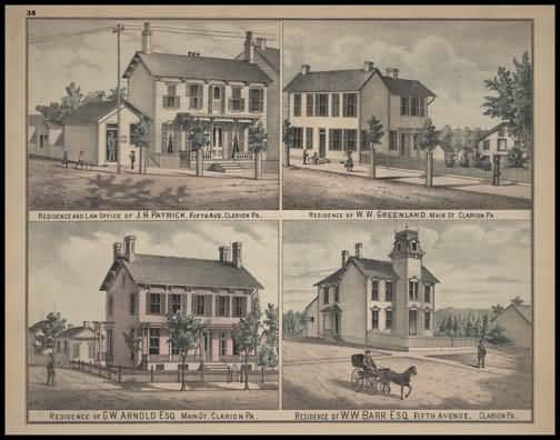 Residence and Law Office of J.H. Patrick,Residence of W.W. Greenlad,Residence of G.W. Arnold,Residence of W.W. Barr