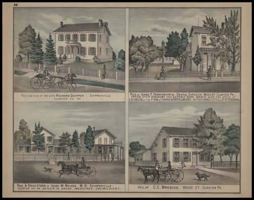 Residence of Richard Shippen
Residence of Isaac F Farnsworth
Residence & Drugstore of Isacc W. Mease
Residence of C.C. Brosius