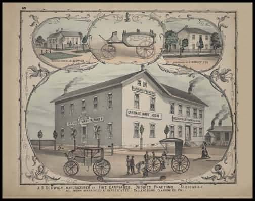 J.S. Sedwick Manufacturer of Fine Carriages,Buggies,Phaetons,Sleighs - Callensburg