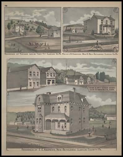 Residence of Thomas Legue,Toby Townhsip
Residence of J.R. Anderson,New Bethlehem
Residence of C.E. Andrews,New Bethlehem