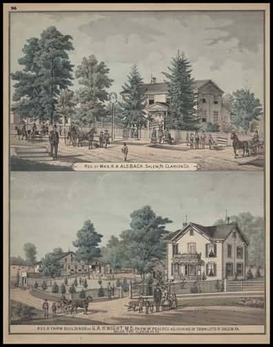 Residence of Mrs H.A. Alsbach - Salem
Residence & Farm Buildings of G.A. Knight - Salem Township