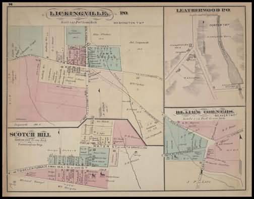 Lickingville,Leatherwood,Scotch Hill,Blair's Corners