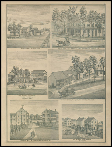 Res. of Jacob S. Shirk,A. K. Witmer & Sons ,Carriage Shop of Andrew Johe,Evergreen Mills