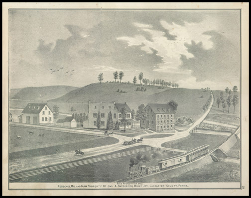 Residence,Mill & Farm of Jno A. Snyder Mounty Joy