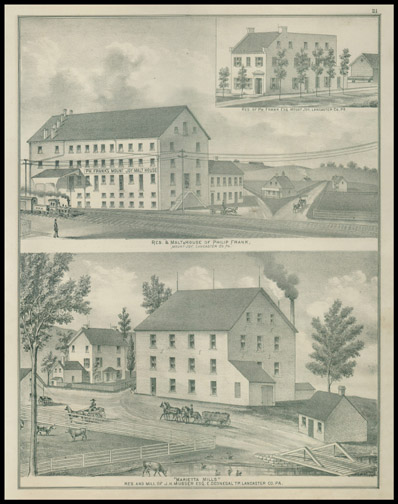 Res & Malt House of Philip Frank,Res & Mill of J. H. Musser