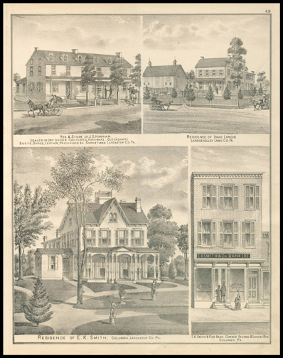 Res. & Store of J. D. Harrran,Res. of Isaac Landis,E. K. Smith & Co's Bank,Res. of E. K. Smith