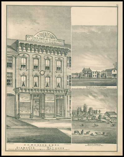 H. Z. Rhoads & Bro - Diamonds & Watches,Res. & Store of John W. Urban,Res. of J. P. Ambler