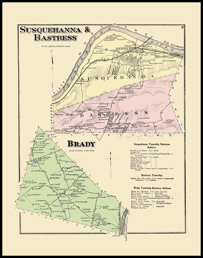 Susquehanna Township,Bastress Township,Brady Township