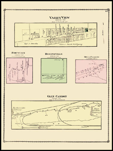Glen Carbon,Fountain,Valley View,Heginsville,Mount Pleasant