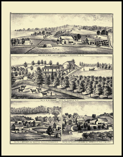 Farm & Residence of Isaac Lauffer - Harrison City
Residence of H.W. Stoner - Lauffer Station
Farm Residence & Old Homestead of J.S. Clark - Harrison City