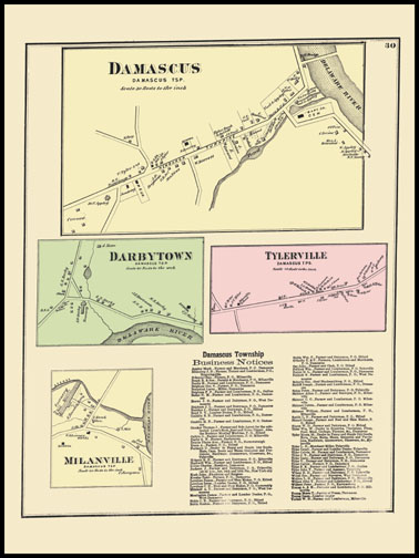 Damascus,Darbytown,Tylerville,Milanville
