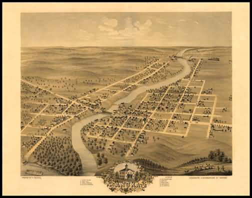 Anoka 1869 Panoramic Drawing