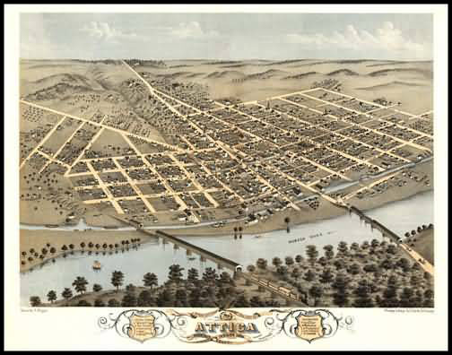 Attica 1869 Panoramic Drawing