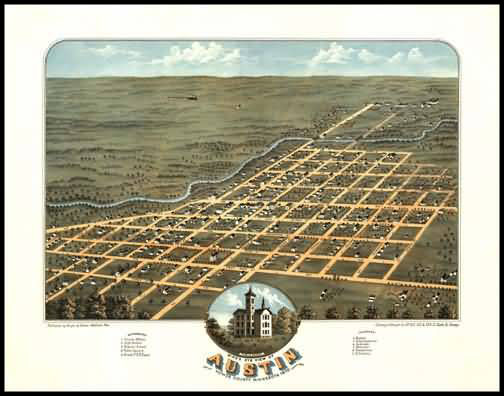 Austin 1870 Panoramic Drawing