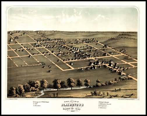 Blairstown 1868 Panoramic Drawing