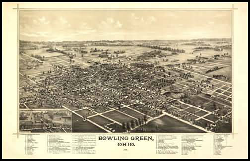 Bowling Green 1888 Panoramic Drawing