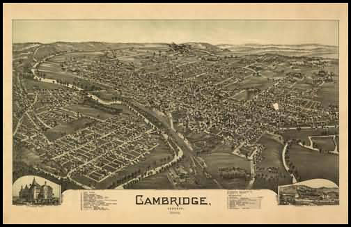 Cambridge 1899 Panoramic Drawing