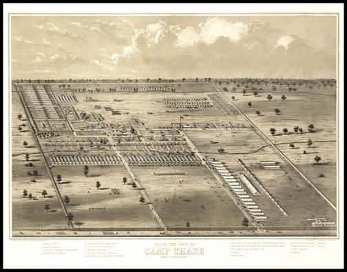 Camp Chase Panoramic Drawing