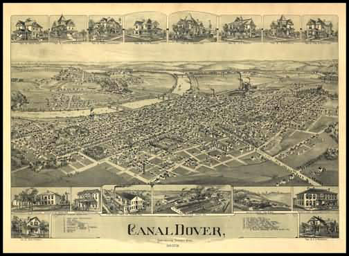 Canal Dover 1899 Panoramic Drawing