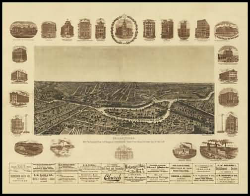 Dallas 1892 Panoramic Drawing