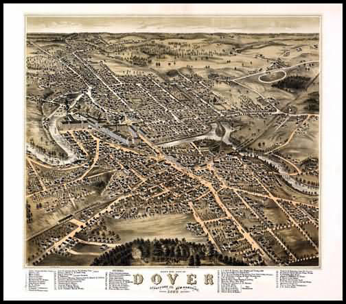 Dover 1887 Panoramic Drawing
