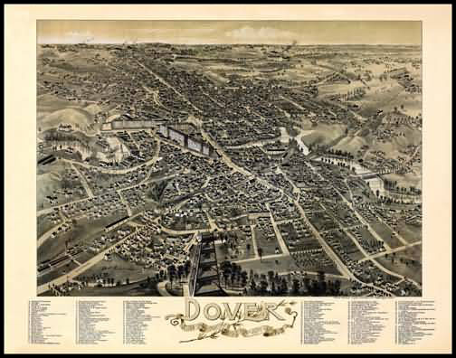 Dover 1888 Panoramic Drawing