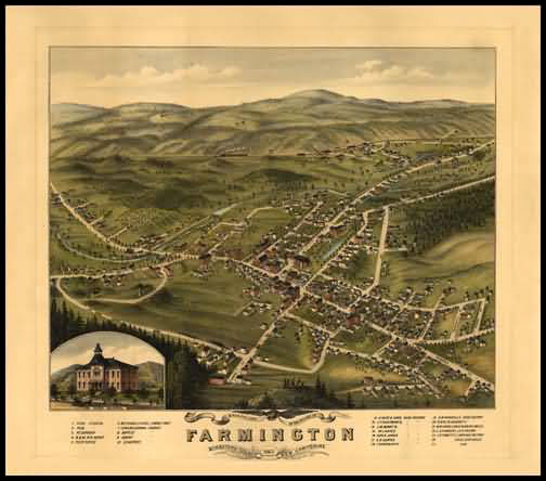 Farmington 1877 Panoramic Drawing