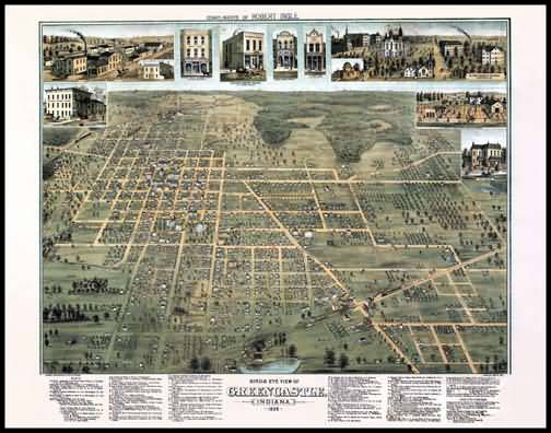 GreenCastle 1886 Panoramic Drawing
