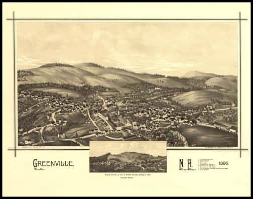 Greenville 1886 Panoramic Drawing