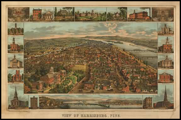 Harrisburg Panoramic - 1855