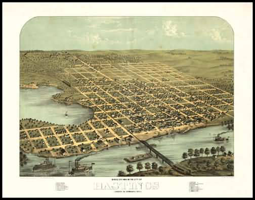 Hastings 1867 Panoramic Drawing