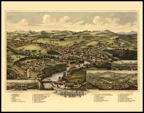 Henniker 1889 Panoramic Drawing