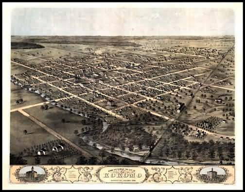 Kokomo 1868 Panoramic Drawing
