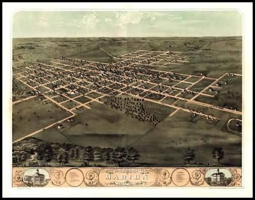 Marion 1868 Panoramic Drawing