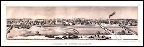 Minneapolis 1873 Panoramic Drawing