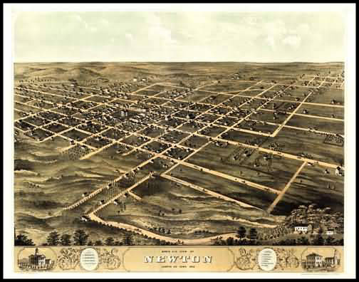 Newton 1868 Panoramic Drawing