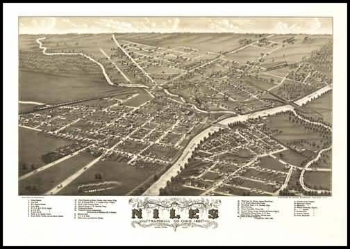 Niles 1882 Panoramic Drawing