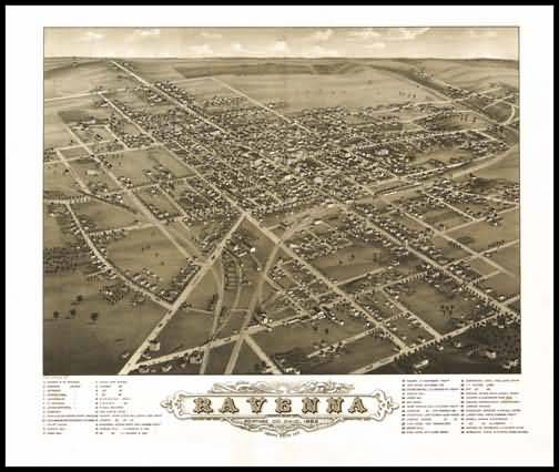 Ravenna 1882 Panoramic Drawing