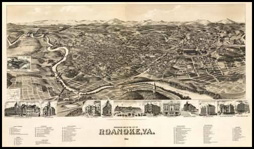 Roanoke Panoramic - 1891