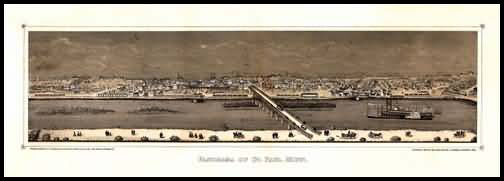 St. Paul 1873 Panoramic Drawing